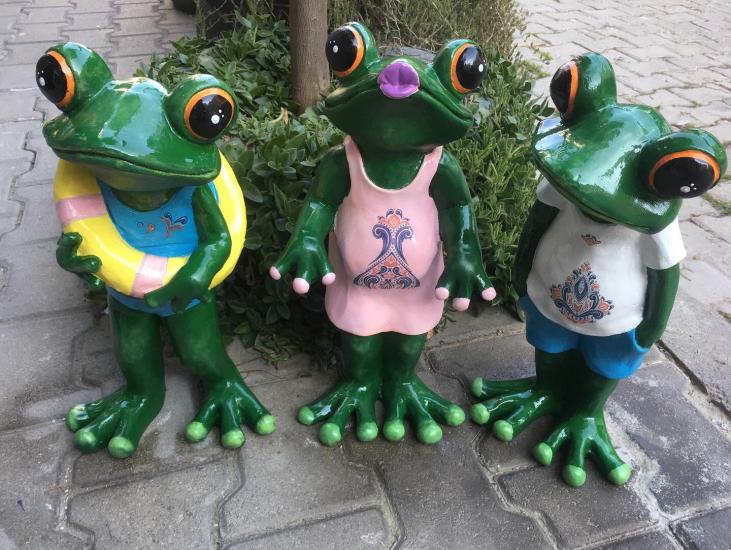 Kurbağa Ailemiz Anne,Baba,Çocuk 3’lü Tasarım Set Bahçelerinize Özel