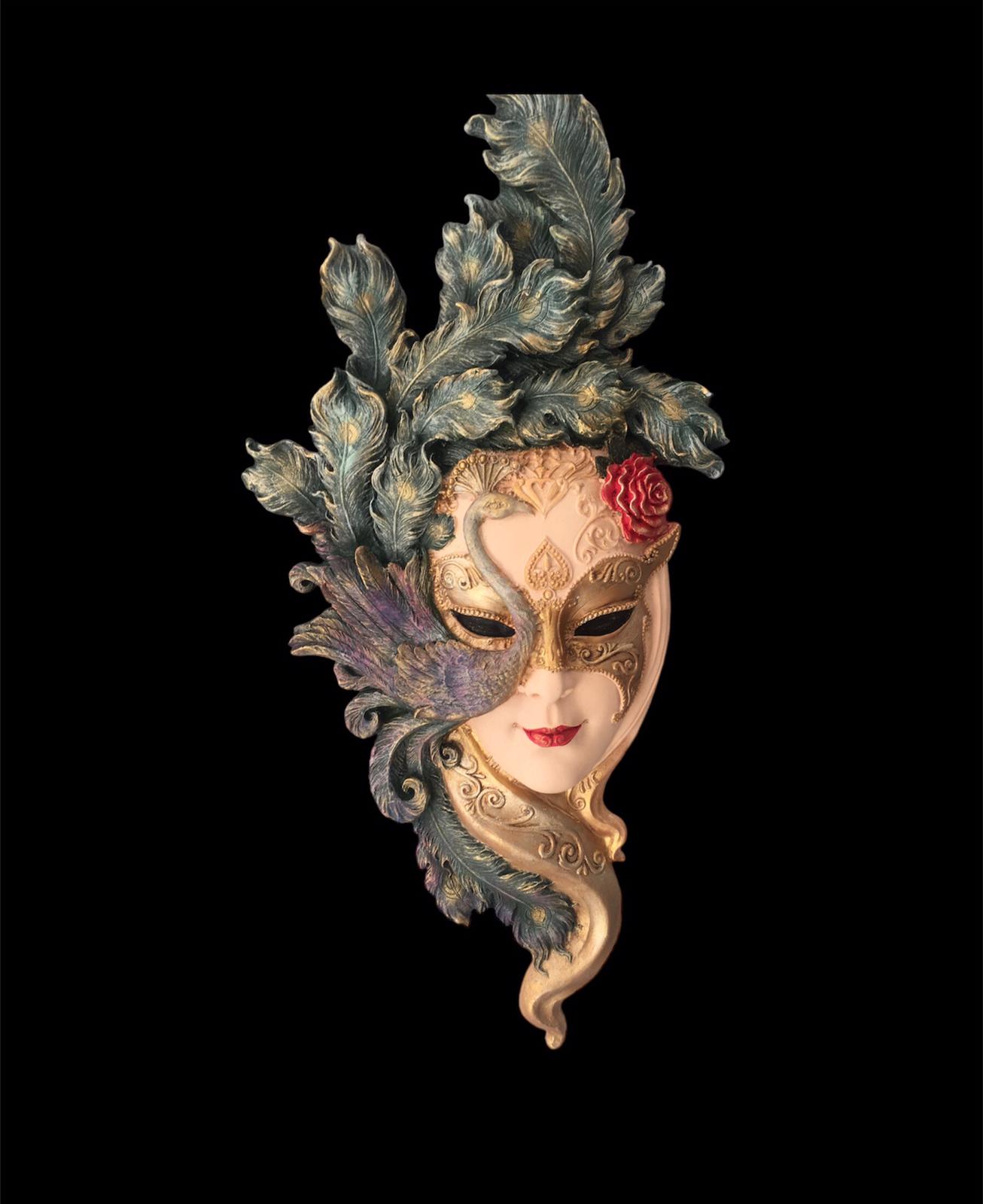 Dekoratif Tavuskuş Görselli Maske Pano (Tasarım Üründür)